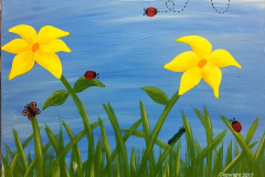 Lady Bug Field Finger Painting