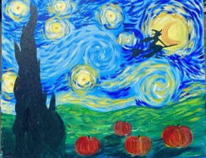 halloween flying witch