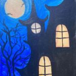 halloween house with ghosts